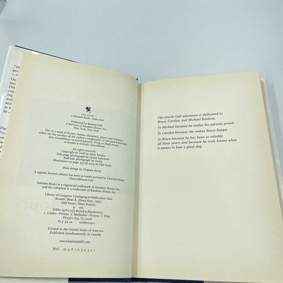 Odd Hours by Dean Koontz  (Hardcover, 2008) 1st Printing - Picture 6 of 6